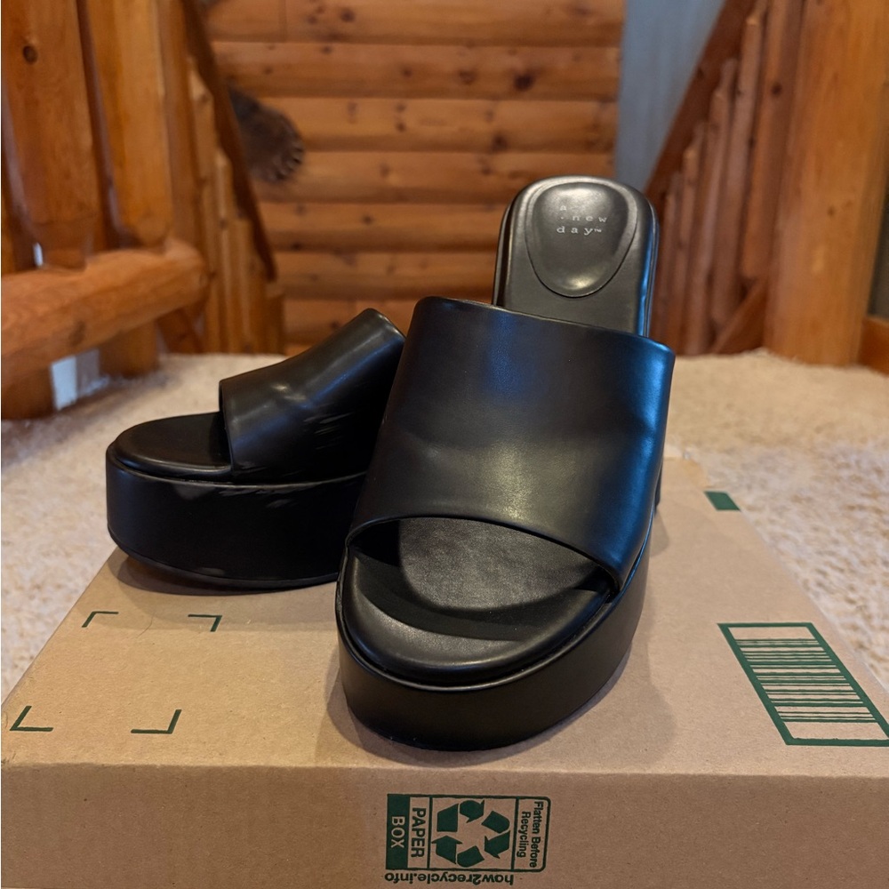 A New Day Black Platform Sandals